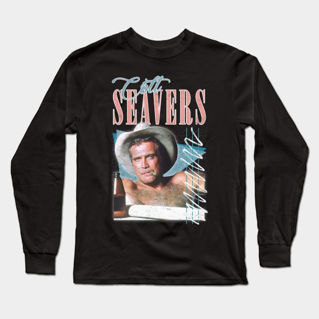 Colt Seavers / 80s TV Retro Design Long Sleeve T-Shirt by DankFutura